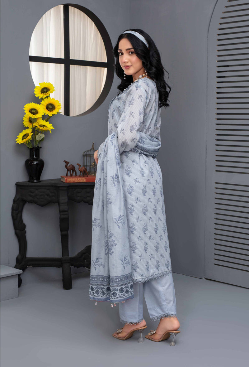 3 Piece - Digital Printed Suit - 93702